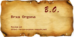 Brxa Orgona névjegykártya